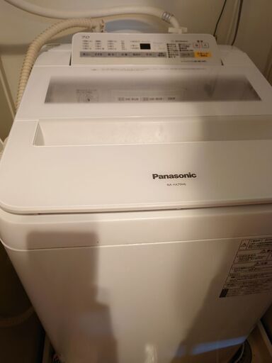 決まりました　パナソニック　2019年8月購入　Panasonic　洗濯機　7キロ　NA-FA70H6W