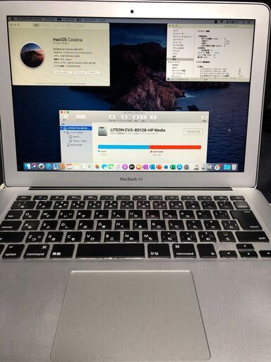「MacBook Air 13インチ Mid 2011 MC966J/A」軽量薄型モバイルノートPC / Core i5 / メモリーは４GB / Webカメラ / Bluetooth / 無線LAN / 中古品