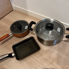 ステンレス両手鍋　フライパン　ビタクラフト卵焼き器