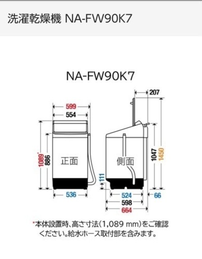 Panasonic 自動投入洗濯乾燥機【3月下旬引き取り限定】 - 洗濯機