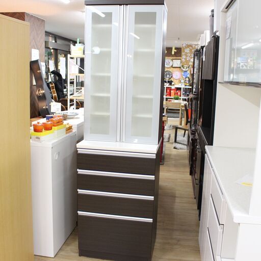 店S374)キッチンボード 食器棚 ニトリ NITORI 60AG-H DBR 幅60㎝ レジェ―ム ソフトクローズ