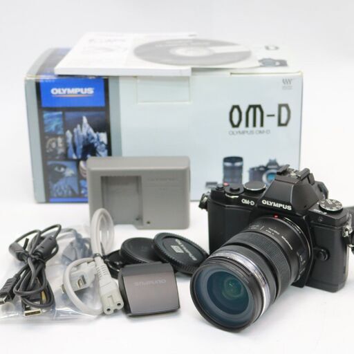 258)【美品】OLYMPUS OM-D E-M5 ブラックボディ ミラーレス一眼 カメラ レンズセット 12-50mm F=3.5-6.3 EZ ED MSC オリンパス 元箱