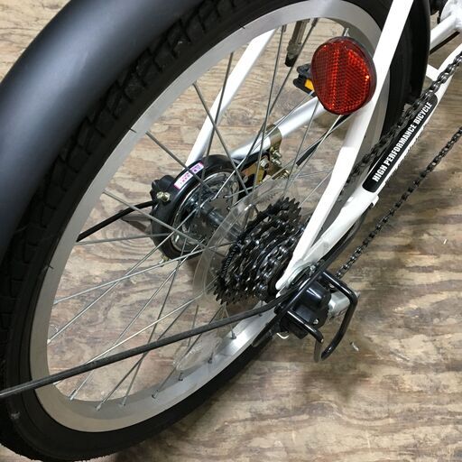 3/12 終 20インチ 折りたたみ自転車 Graphis GR-209 6段変速 ホワイト 菊NS