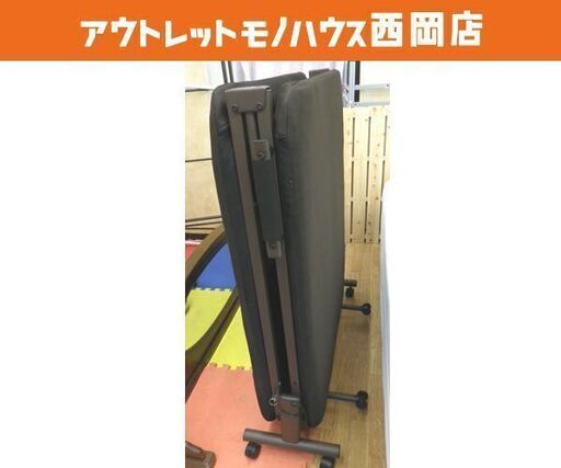 折りたたみベッド 奥行201㎝ マット幅91㎝ 高さ33㎝ 茶系メッシュ シングル 寝具 パイプ 折りベッド 西岡店