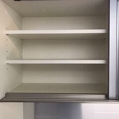 パモウナ　レンジボード　キッチンボード　おしゃれ　大容量　ファミリータイプ　収納力抜群　ホワイト　クリーニング済み　貝塚市　二色浜