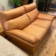 2人掛けソファー レザーキャメルjtse
