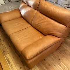 2人掛けソファー レザーキャメルjtse