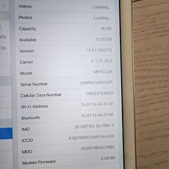 Ipad Air 2 16GB wifi+セルラーモデル (do...