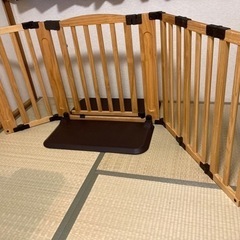 ②日本育児 木製パーテーション ベビーゲート ベビーフェンス