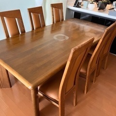 木製ダイニングテーブル　椅子6脚セット