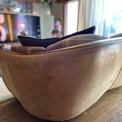 オピアムソファ　クッション付き　5年使用　レザー　クラッシュゲート　本革　関家具