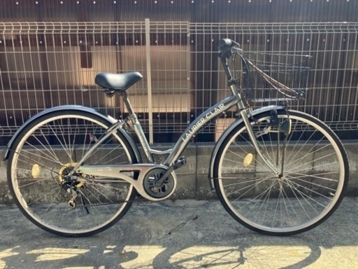 中古自転車　27インチ　グレー　ギアチェンジ付き