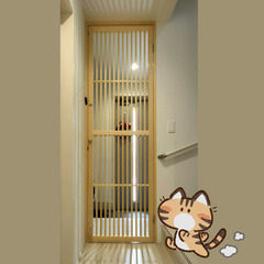 【完全オーダーメイド】ネコちゃん用　脱走防止ドアの設置工事