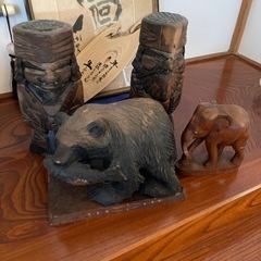 木彫り　熊　象