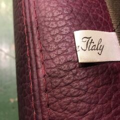 【愛品館八千代店】イタリア製　3人掛ソファ　総本革　ワインレッド