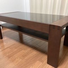 ガラス　木製　ローテーブル