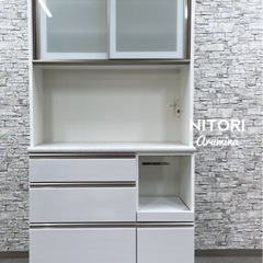 【int154】ニトリ アルミナ2 食器棚 キッチンボード 