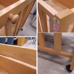 ベビーベッド 石崎家具 スリーピー ミニベッド&デスク 5way ナチュラル
