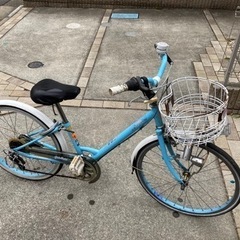 ジャンク子ども自転車、女の子、前タイヤパンク