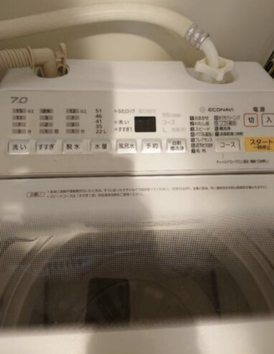 パナソニック　2019年8月購入　Panasonic　洗濯機　7キロ　NA-FA70H6W　縦型