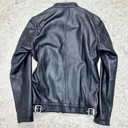 美品 JACKROSE シングルライダース②　サイズ３(M相当) 羊革 黒色 レザージャケット ジャクローズ ラムレザー 革ジャン 本革 USED