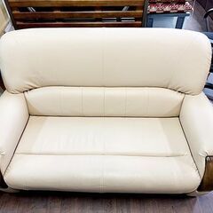 2人掛け 合皮 ソファー アイボリー 札幌市東区発 店頭引取歓迎