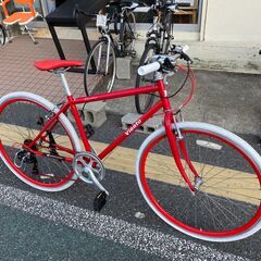 リサイクルショップどりーむ天保山店　No.618　人気のクロスバイク！　オシャレな白×赤色♪ リサイクルショップどりーむ天保山店 No.618 人気のクロスバイク