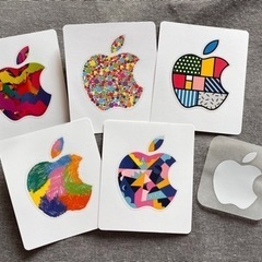 Apple 海外正規 デザイナーズアップルステッカー 6枚