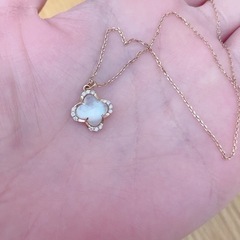 新品！未使用】K18ピンクゴールド クォーツ シェル ネックレス