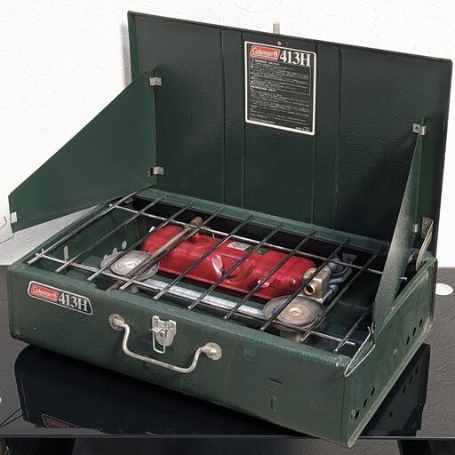 【成約済】コールマン　Coleman　ツーバーナー　413H　キャンプ用品　ホワイトガソリン　2口　コンロ　アウトドア　調理器具　C0CN0121