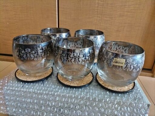 Fine tableware glass USA グラス 昭和レトロ（グラス5個 茶托5個