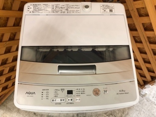 【愛品館江戸川店】AQUA　4.5kg　全自動洗濯機　2022年製　お問い合わせID：142-031184-007