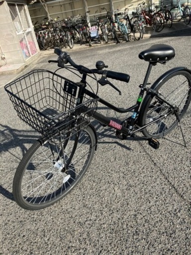 26インチ　シティサイクル　黒