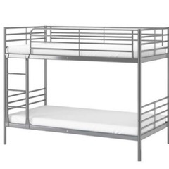 【IKEA】二段ベッド★イケア★パイプベッド2段ベットアルミ製？