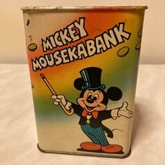 ミッキーマウス　貯金箱　ブリキ缶　レトロ