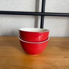 決まりましお皿　赤い器　スープカップ