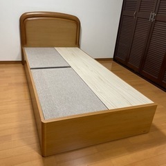 【ネット決済】フランスベッド 日本製 シングルベッド 収納付き