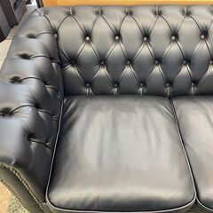 ✨VINSENT(ヴィンセント) チェスターフィールド ３Pソファ 🧡定価￥79,800🧡 おしゃれなブラックカラーと 飾り鋲✨3956