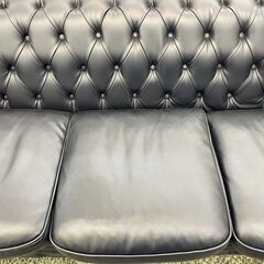 ✨VINSENT(ヴィンセント) チェスターフィールド ３Pソファ 🧡定価￥79,800🧡 おしゃれなブラックカラーと 飾り鋲✨3956