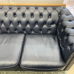 ✨VINSENT(ヴィンセント) チェスターフィールド ３Pソファ 🧡定価￥79,800🧡 おしゃれなブラックカラーと 飾り鋲✨3956