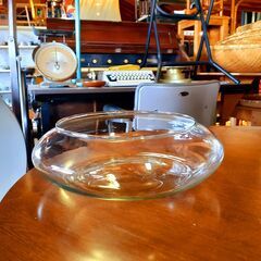 ガラスの水盤 花器 フラワーベース インテリア　/TJ-0927 2Fの画像