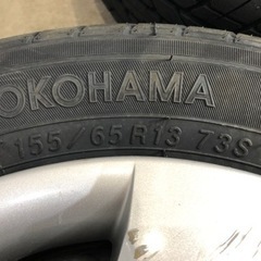 【S2853】22年 新品タイヤ 155/65R13 ヨコハマ S306 日産 モコ MG22S 純正鉄ホイール 4本