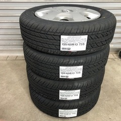 【S2853】22年 新品タイヤ 155/65R13 ヨコハマ S306 日産 モコ MG22S 純正鉄ホイール 4本