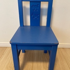 ③IKEA ブルー　子ども　椅子　台