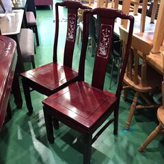 【愛品館八千代店】総花梨　螺鈿細工　ダイニング7点SET