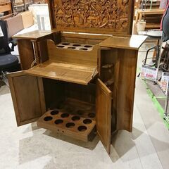 価格見直しました！アンティーク｜彫刻｜ワインキャビネット｜バー 