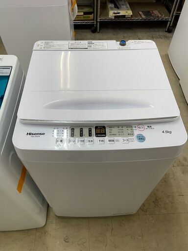 洗濯機 No.5721 ハイセンス 2021年式 4.5kg HW-E4504 【リサイクル