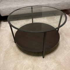 [美品]ラウンドコーヒーテーブル　IKEA モダン