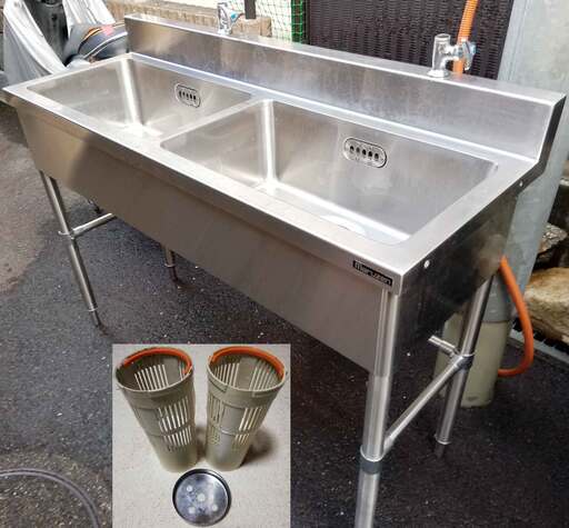 マルゼン◇業務用 厚手 二層 シンク 蛇口カラン付/ステンレス マルゼン◇業務用 厚手 二層 シンク 蛇口カラン付/ステンレス