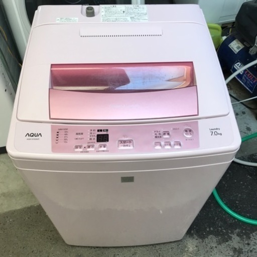 A2303-290  アクア 洗濯機 AQW-S7E3（KP）  2017年製 7.0kg 傷、汚れあり 動作確認済